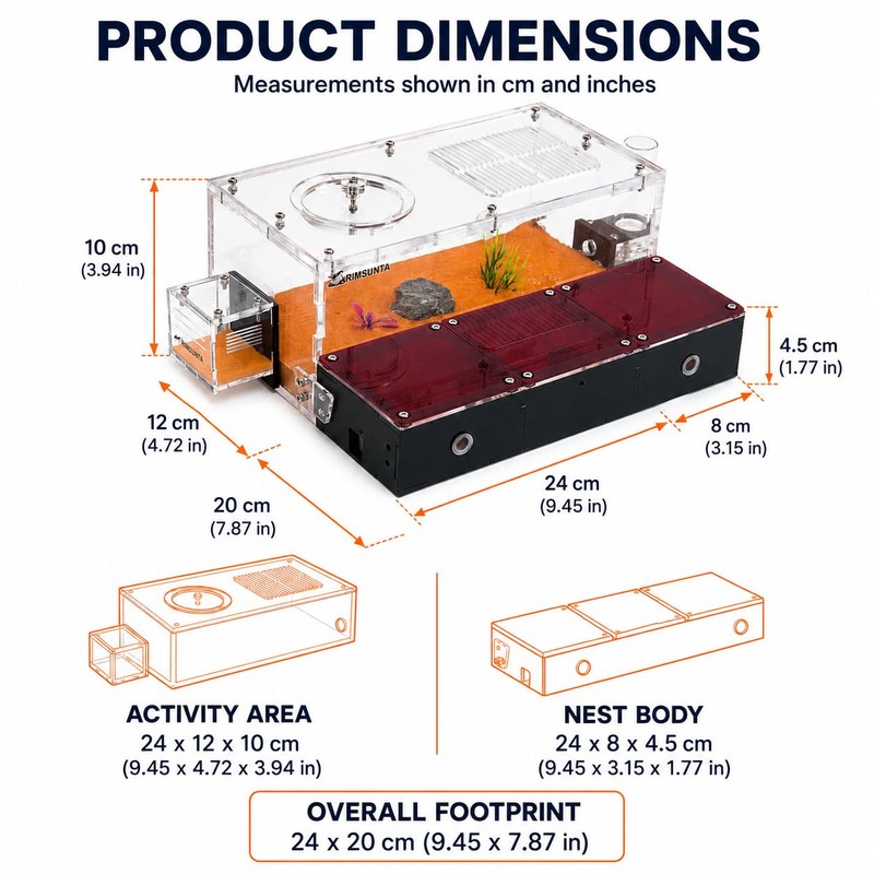 RIMSUNTA Terra Core Link - Expandable Ant Nest Formicarium with