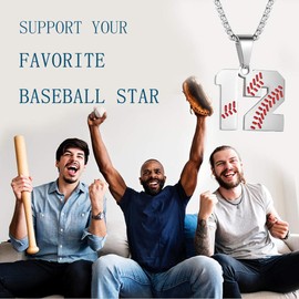 ZRAY Inspiration Baseball Jersey Number Necklace Stainless Steel Charms Number Pendant for Men (12)