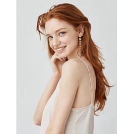 Long Rhinestone Dangling Earrings for Women Sparkly Crystal Earrings Wedding Earrings for Bridal Prom Rhinestone Earring Jewelry (Champagne)