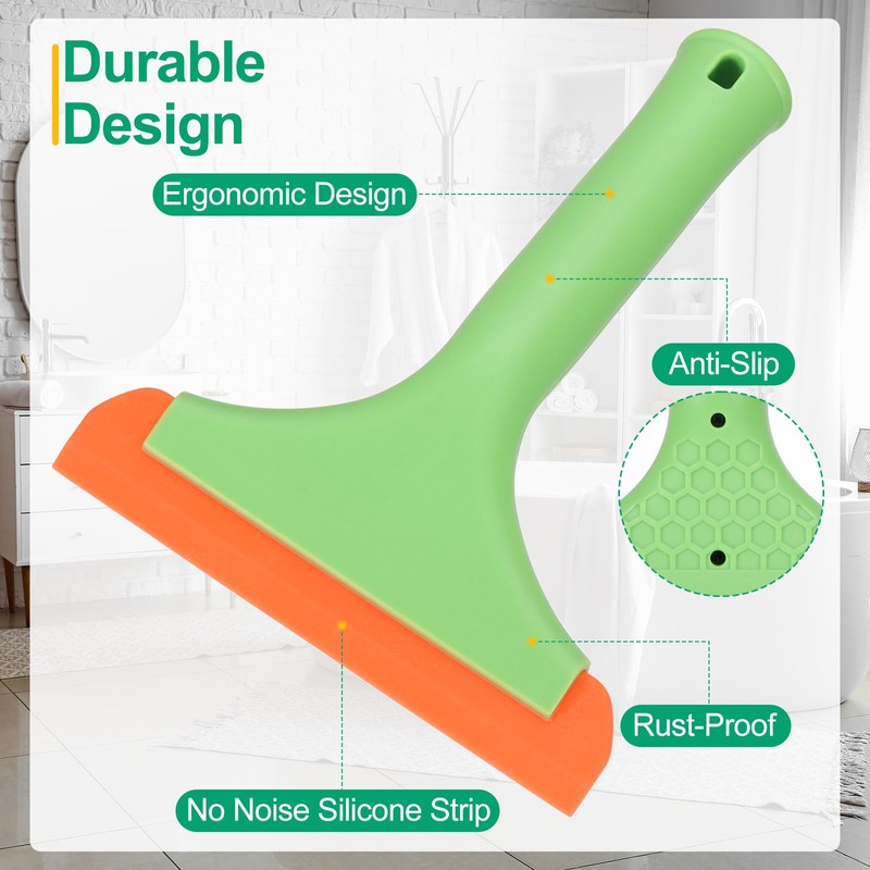 uxcell Small Silicone Shower Squeegee for Glass Doors, 6" Bath