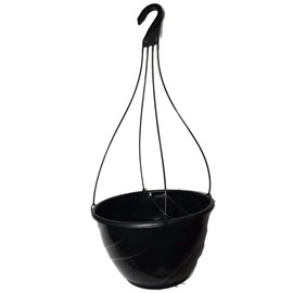 12" Diameter Black Plastic Deco Swirl Hanging Basket by Landmark Plastics (2)