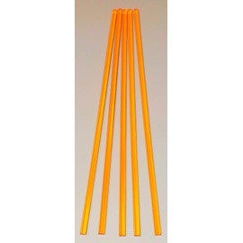 5 Pcs 1/4” Diameter x 12” Inch Long Color Amber Clear Translucent Acrylic Plexiglass Plastic Rods - .25 Dia - 6.35mm