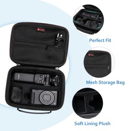 XANAD Eva Travel Bag for Sony ZV-1 ZV-1II 2 Camera with Vlogger Accessory Kit Tripod and Microphone - Travel Protective Carry Case, black, travel bag