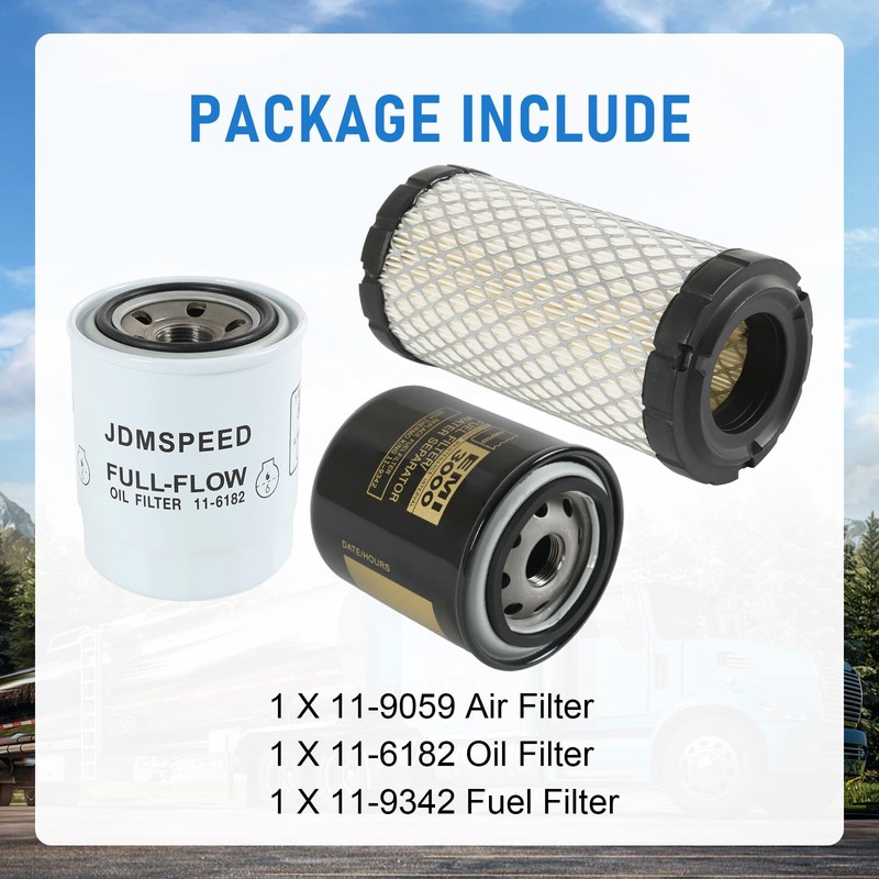 RUIANOMG 11-9059 Air Filter 11-6182 Oil Filter 11-9342 Fuel Filter