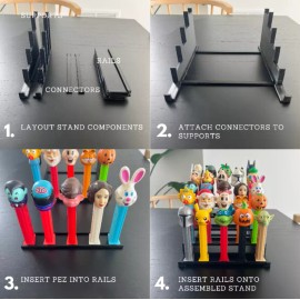 Pez Dispenser Stadium Display Stand, Display Case Holds 25 Footed Pez Dispensers