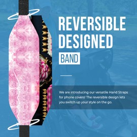 Switchbands Reversible Phone Grip Strap | Comfortable Cell Phone Finger Holder & Phone Loop for Secure Handling | Phone Hand Straps for Phone Cases | Wireless Charging Compatible - Glitter Blossom