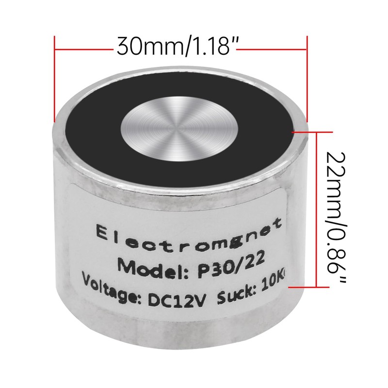 Uxney DC 12V 100N 22LB/10kg Sucker Electromagnet Magnet Lifting Cylinder