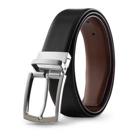 Prospero Comfort - Reversible Belts for Men, Italian Top-Grain Leather Belt for Men, 2-Toned Men’s Belts, Men’s Belt for Casual Wear, 35mm Dress Belt, Tan and Black Belt Men’s Size 40