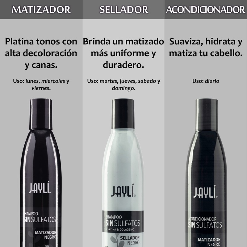 Jayli Acondicionador Sin Sulfatos Matizador Negro, 320.0 mililitro, 1 item