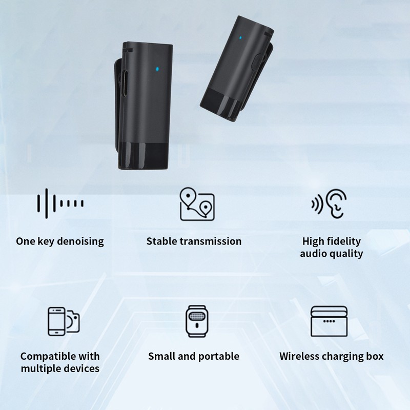 Wireless Clip-on Microphone Wireless Mic Receiver and 2 Transmitters with