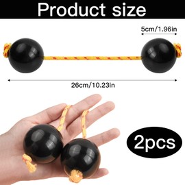 OFKPO 2 Pairs Aslatuas Rhythmic Ball, African Shaker Music Egg Shaker, Hand Percussion for Kids Adults(Black)