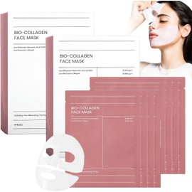 8pcs Bio-Collagen Real Deep Mask，Mascarilla Bio-Colágeno,Mascarilla de Colá Geno-Colageno，Hidrata profundamente, minimiza los poros, reafirma y humecta la piel, y mejora su elasticidad. Apta para todo tipo de piel