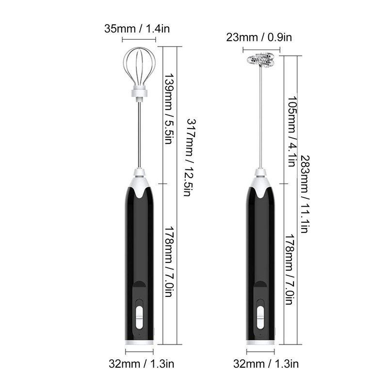Electric Egg Beater Portable Multi Gears Milk Frother Rechargeable Kitchen
