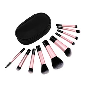 TOVINANNA 10pcs Mini Makeup Brush for Travel Soft Bristles for Comfortable Application Compact Design for Easy Carrying for Eyeshadow Blush and More Stylish Case Included