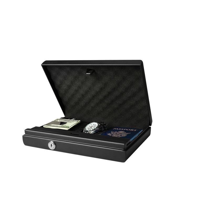 Fortress Compact Portable Safe with Biometric Lock, Black