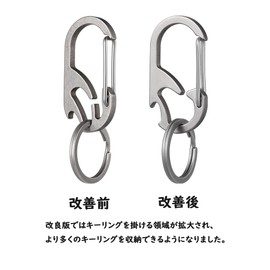 TISUR Keychain, Titanium Carabiner, Small, Bottle Opener Key Ring, Never Falls, Lightweight, Stylish, Keys, Carabiner Hook, Outdoor, Men's (Gray (Pack of 1)