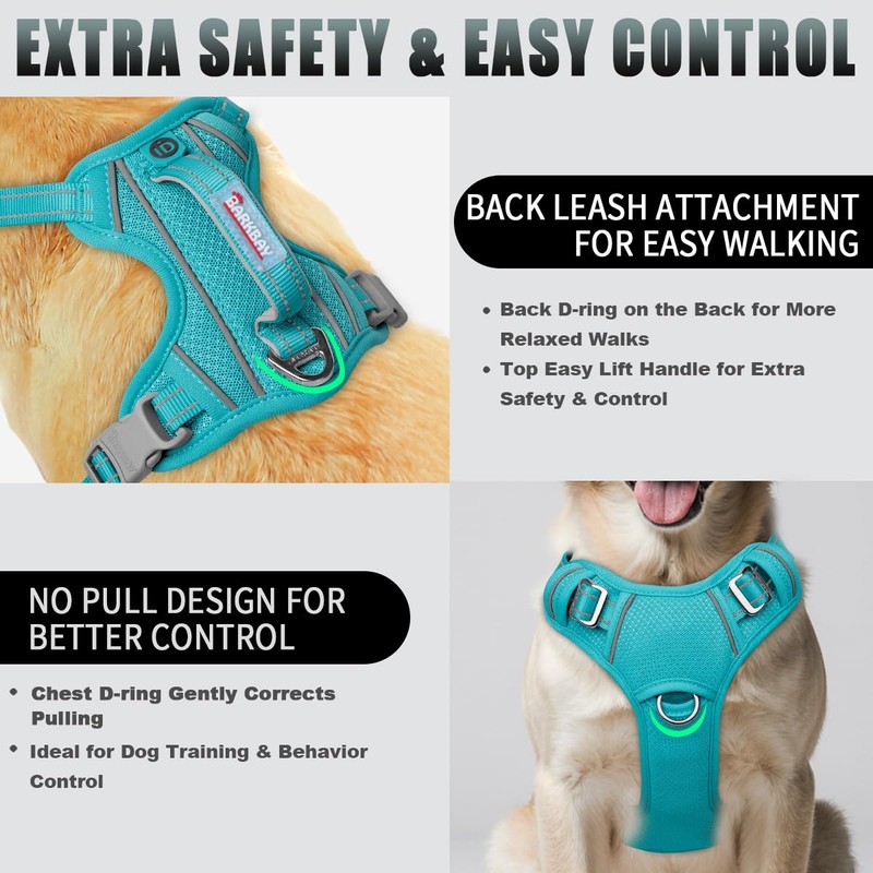 BARKBAY No Pull Dog Harness Large Reflective Dog Harness with