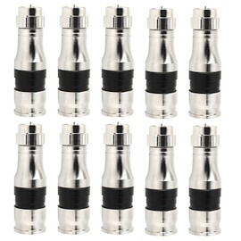 MOOKEERF 10 Pack F Type Connectors, RG11 Coax Cable Compression Fitting with Weather Seal O Ring, Compatible with Cable Modem, CATV, Satellite, DVR, CCTV, Antenna, MoCA