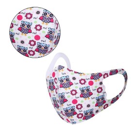 Trimming Shop Kids Face Mask Ice Silk Cotton Reusable & Washable Bandana Protective Face Cover Breathable & Safety Mask Owls Printed Pack of 10