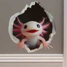 Axolotl Decal - Wall Hole Sticker with 3D Effect