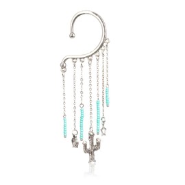 Rustic Couture's Ear Cuff Single Earring for Women Cowgirls Long Tassel Earrings Statement Western Jewelry
