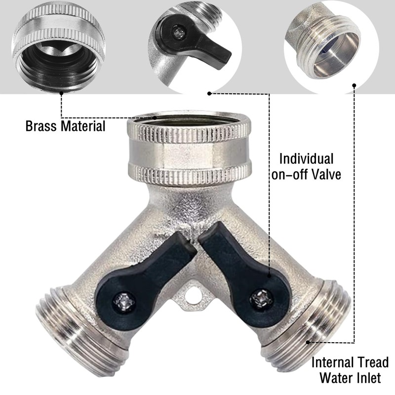 Water Connection Distributor, Y-shaped Distributor, 3/4 Inch Two-Way Splitter with