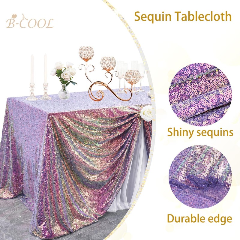 Iridescence Sequin Tablecloths Shiny Mermaid Tablecloth Rectangle Fabric