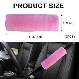 Wogomz 2 Pack Car Seatbelt Covers Shoulder Pad, Soft Faux Sheepskin Seat Belt Shoulder Cover for a Comfortable Driving, Seat Belt Shoulder Strap Covers Helps Protect Your Neck and Shoulder (Pink)