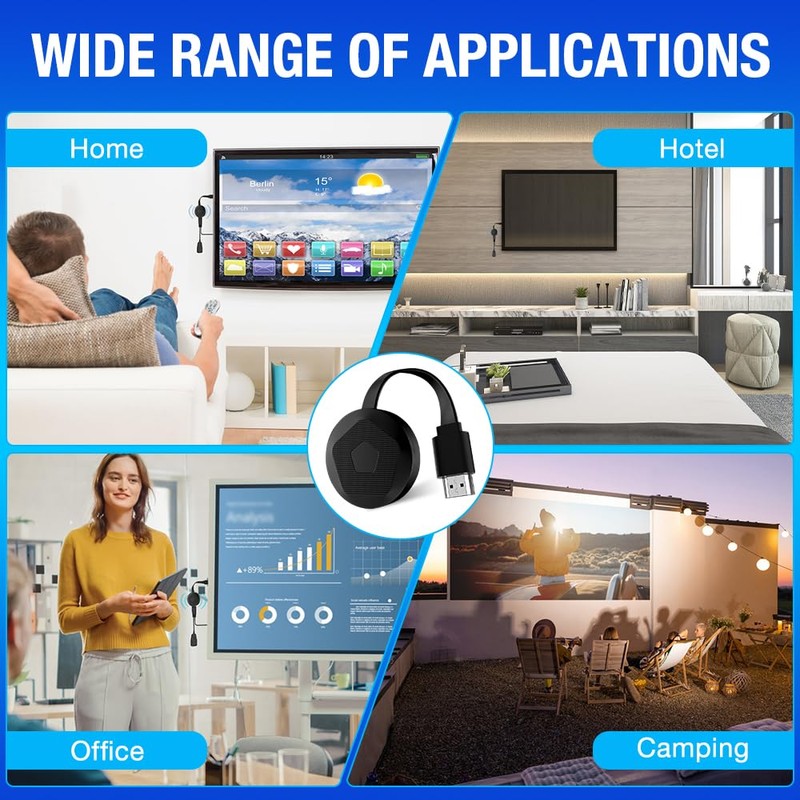 5GHz Chrome Cast Device Connector, Wireless Chromecast Device for TV,