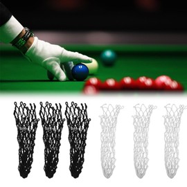 PESSILIN (6 Pcs/Set, Black) Billiards Table Pockets Replactment, Pool Table Kit Accessories Nylon Billiards Net Bag Replacement Balck Suitable for Billiards Pool Snooker Table Nets Accessorie