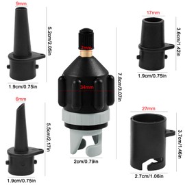 FRXAEZTG Sup Adapter, Sup Adapter for Compressor Sup Valve Adapter Inflatable Adapter with 4 Pieces Gas Nozzle, Inflatable Sup Pump Adapter, for Inflatable Boats, Inflatable Bed, Sup Accessories