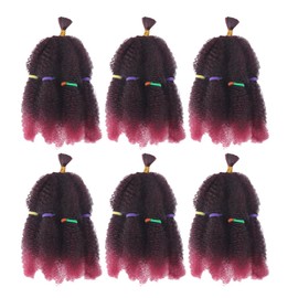 Afro Kinky Hair 12 Inch 6 Packs Pre Stretched Afro Kinky Twist Hair Afro Braiding Hair Kinky Twist Crochet Braids Synthetic Hair Extensions For Women (TB/BUG#, 12 Inch (Pack of 6))