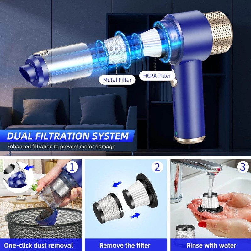 Jahy2Tech Upgraded Cordless Bug Vacuum 16000 PA - Small Spider