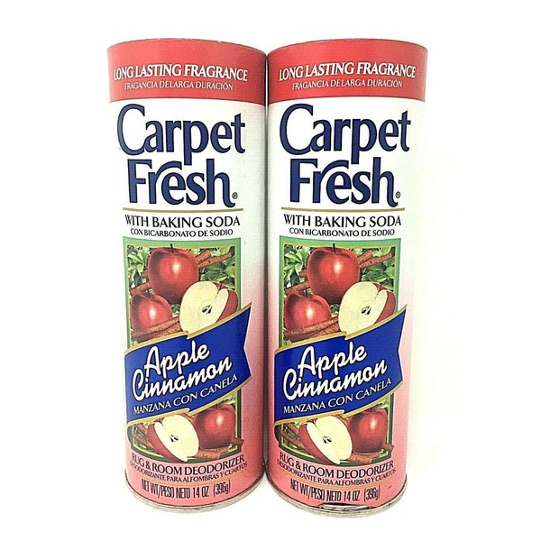 Carpet Fresh Pack of Two Rug and Room Deodorizer with Baking Soda, 14 oz. Apple Cinnamon pack of 2 Fragrance