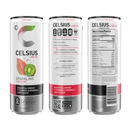 CELSIUS Sparkling Kiwi Guava, Functional Essential Energy Drink 12 Fl Oz (Pack of 12)
