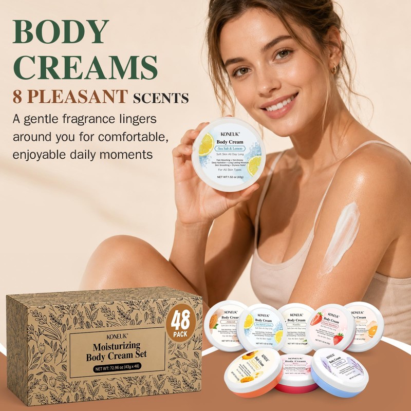 48 Pack Bulk Body Lotion for Dry Skin, Travel Size