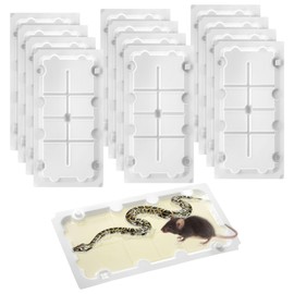 Qualirey 12 Pack Glue Traps for Rats and Snakes, Larger and Heavy Duty Baited Sticky Traps with Non Toxic Glue, Exterminator Plastic Mouse Indoor Board, Ready to Use, Safe to Children and Pets (White)