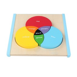 Mfumyy Wooden Montessori Three Primary Color Mixing Learning Board for Kids Educational Learning Toys Color Cognition Toy Color Matching Toy,Medium