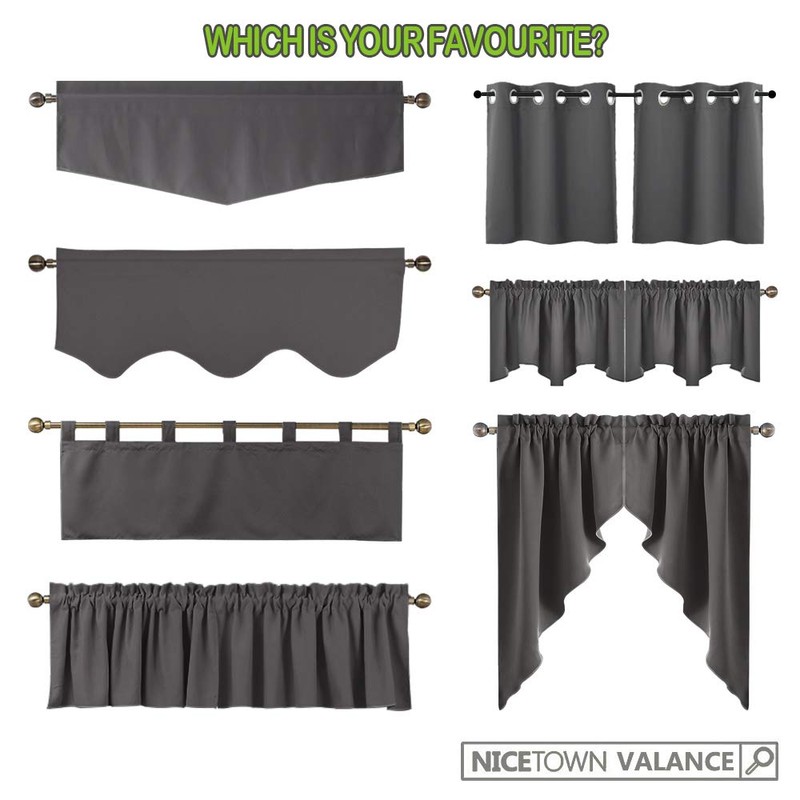 NICETOWN Blackout Window Treatment Pole Pocket Kitchen Tier Curtains- Tailored