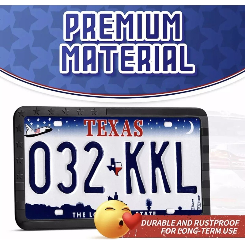 BLVD Silicone American Flag License Plate Frame 2 Packs, USA