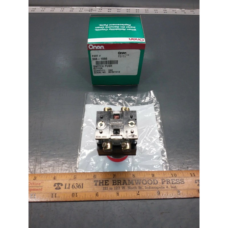Onan 308-1066, GE CR104PXF11 Push Emergency Stop Switch. Generator, Industrial