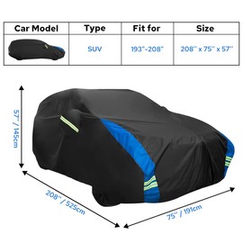 Avecrew SUV Car Cover Waterproof All Weather for Automobiles, Outdoor Heavy Duty Full Exterior SUV Covers (Length: 193"-208")