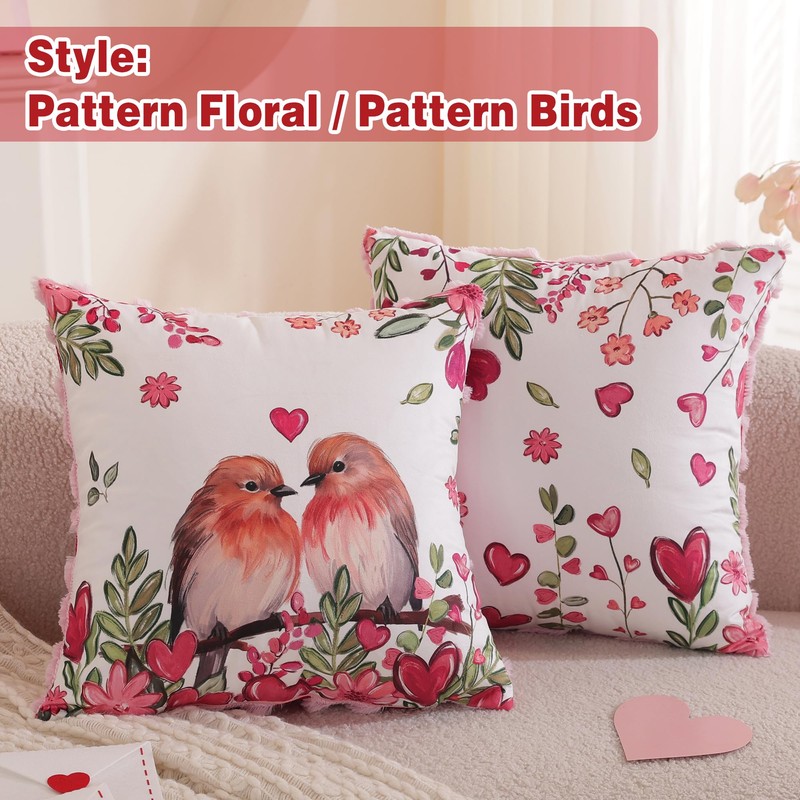 Tikeciti Valentines Day Faux Fur Heart Throw Pillow Covers Love