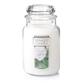 Yankee Candle White Gardenia Scented, Classic 22oz Large Jar Single Wick Candle, Over 110 Hours of Burn Time & MidSummer's Night Scented, Classic 22oz Large Jar Single Wick Candle