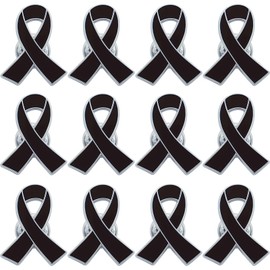 12 Pcs Funeral Ribbons Memorial Ribbon Black Awareness Ribbon Funeral Pins Memorial Service for Mourning Remembrance Day Funeral Event