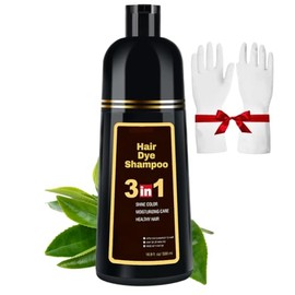 1pcs Shampoo Tinte Instantáneo Orgánico Natural Cubre Canas Cambia Color Cabello Shampoo Extractos Naturales Sin Químicos (Marrón)
