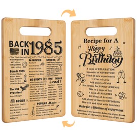40th Birthday Gifts for Women Men,Back In 1985&Recipe for A Happy Birthday Double sided Cutting Board Gift for Her Him,40th birthday gifts ideas,cool gifts for 40 year old woman