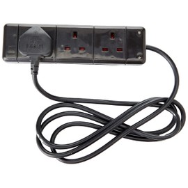 PRO ELEC - Extension Lead, 3 Socket, 2 Metres (Black)