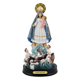 DOGNNAK Our Lady of Charity Statue Figure Virgen de la Caridad del Cobre Estatua Figura (8 Inches)