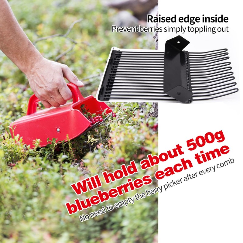 Berry Picker, 2 Pack Berry Pickers and Rakes with Metallic